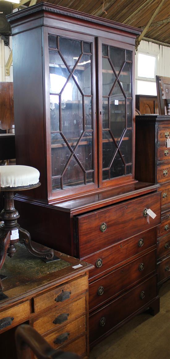 Early 19th century mahogany secretaire bookcase